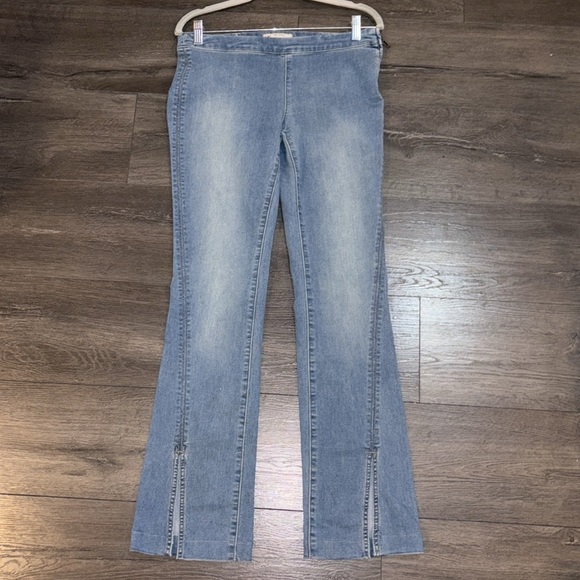 Free People Flare Split Hem Jeans Size 27 Medium Wash - Picture 5 of 16